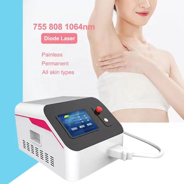 Diyot lazer epilasyon makinesi yüksek güçlü buz titanyum 755nm 808nm 1064nm üç dalga boyu cihaz lazer epilator kalıcı yüz gövdesi epilatör tedavisi