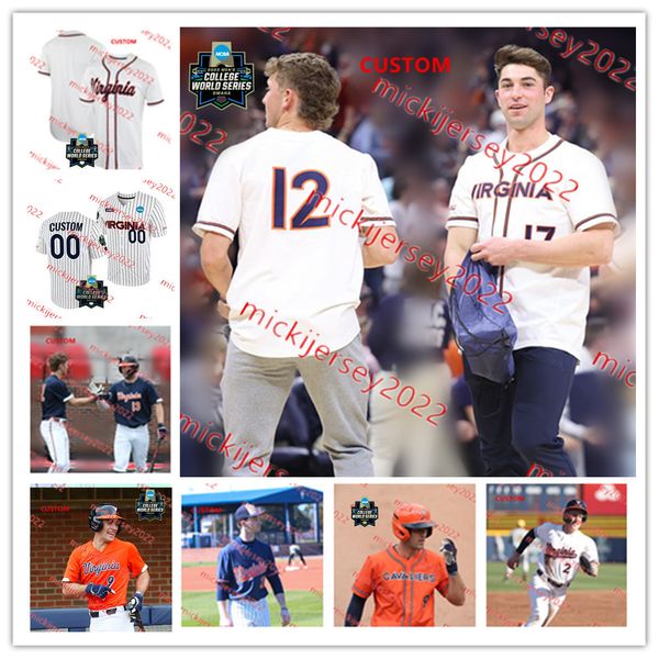 2023 CWS Virginia Baseball Jersey Aidan Teel Cullen McKay Dean Kampschror Custom Herren Chase Hungate Evan Dobias Luke Schauer Colin Tuft Virginia Cavaliers Trikots