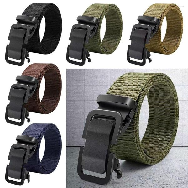 Gürtel Männer Trendy Einfache Wilden Stil Weben Taille Band Automatische Schnalle Bund Canvas Strap Nylon Geflochtene Gürtel