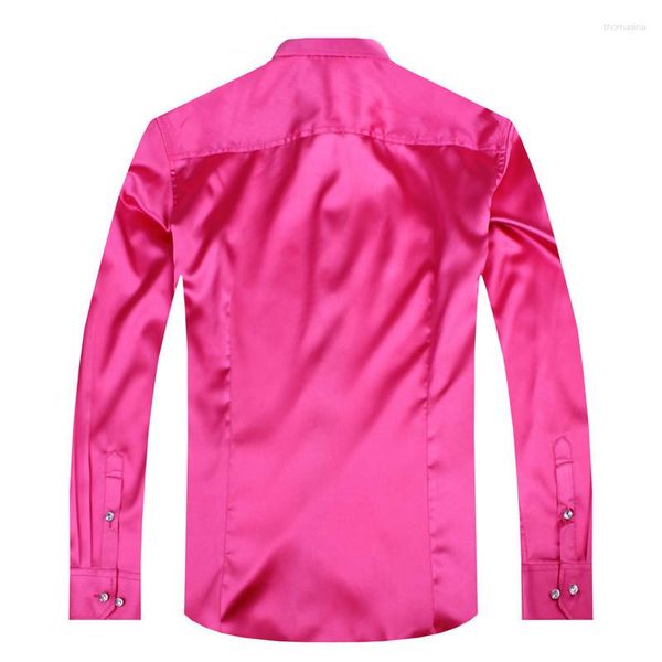 Roupa de palco Masculino Dança Camisa Competição Performance Salão de Baile Moderno Salsa Tango Samba Camisas Latinas Cor Rosa