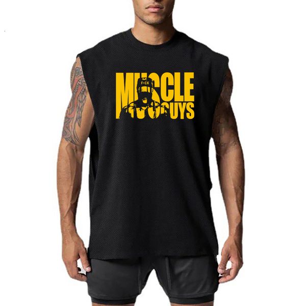 Herren-Tanktops, Sommer-Herren-Sportweste, Fitnessstudio, Netzstoff, seitlich offen, abgeschnitten, Fitness-Tanktops, Jogger, ärmelloses T-Shirt, männliche Basketball-Trainingstrikots 230621