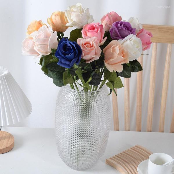 Flores decorativas em botão de rosa simulado, hidratante de alta qualidade, decoração de casa, salão de casamento, parede de flores, arte falsa