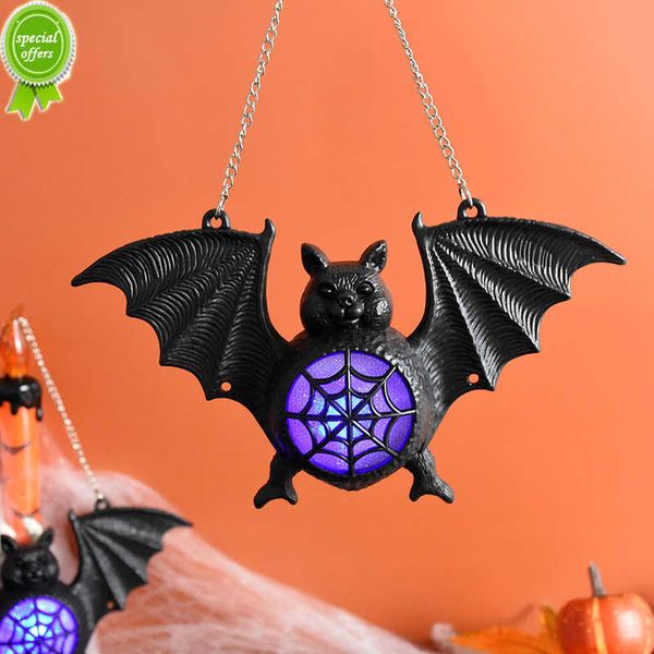 Nuovo Pipistrello di Halloween Appeso Lanterna a LED per esterni Puntelli horror per interni all'aperto Decorazione per feste di Halloween per l'ornamento incandescente della barra di casa