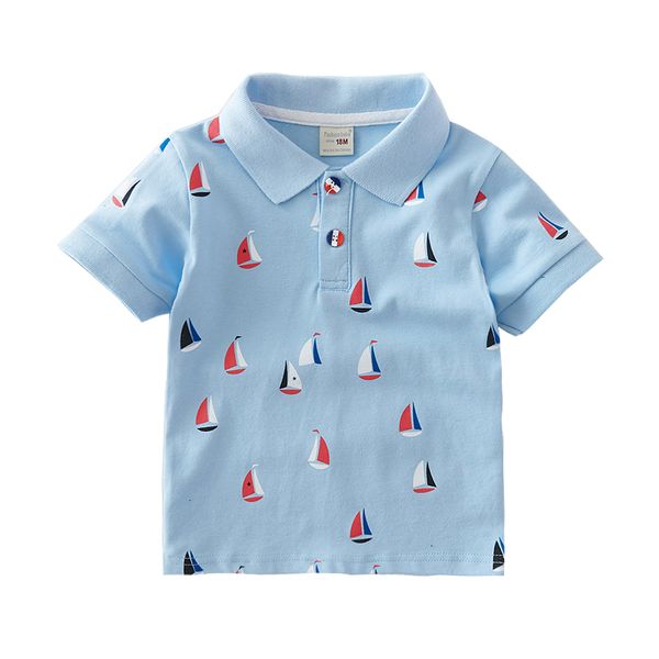 Kinder Shirts 1-6T Hohe Qualität Sommer Baumwolle Baby Polo Shirts Cartoon boot kinder Kurzarm Bebe Jungen tops Kleinkinder Kleidung 230620