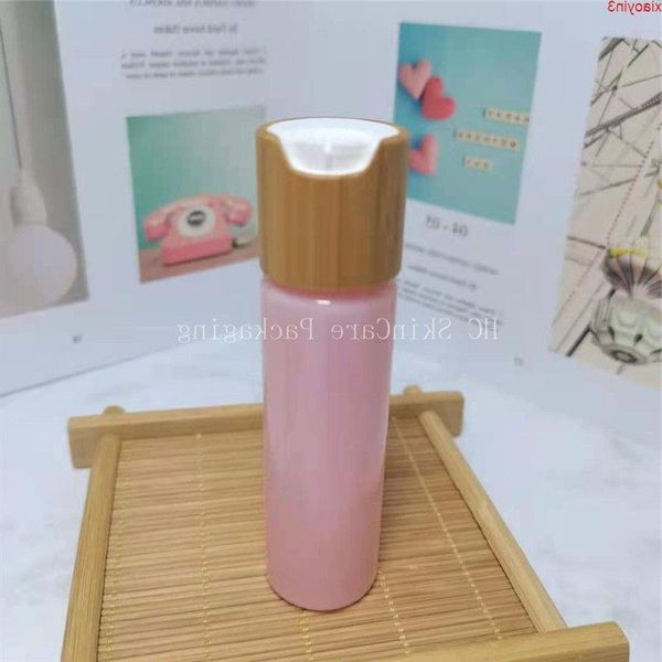Ücretsiz örnek boş bambu disk kapak şampuan kap stok malları düz omuz plastik şişe kozmetik ambalajlar lpjhf
