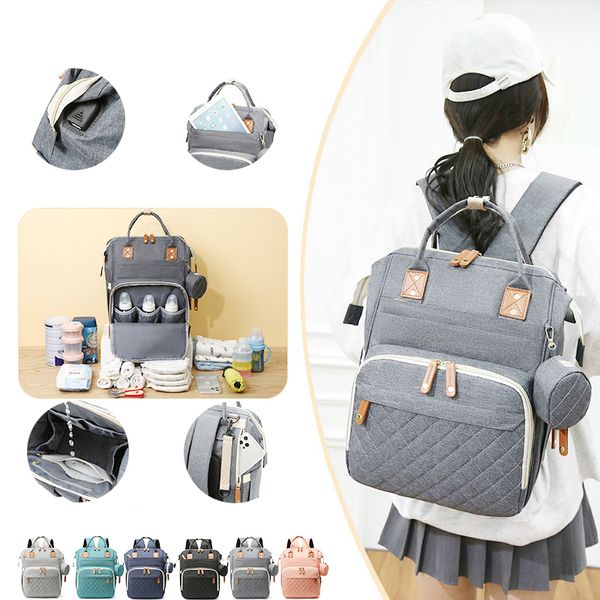 Wickeltaschen USB Design Mumientasche Wickeltasche Babypflege Große Kapazität Mama Rucksack Mumie Mutterschaft Nasstasche Wasserdichte Baby Schwangere Tasche 230621