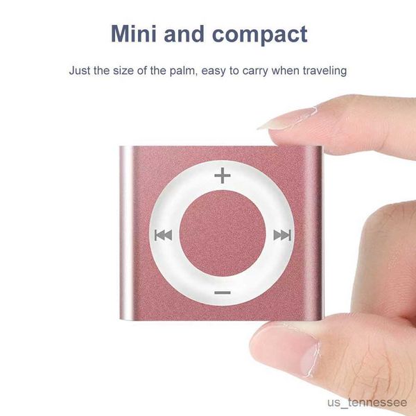 Mini alto-falantes Mini MP3 Player Metal Clip-on Sports Music Player Expansion 180mAh Build in Speaker Touch Tone with Headphone for Students R230621