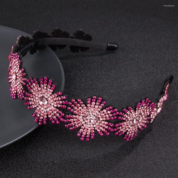 Haarspangen Süße süße Sonne Blume Kopf tragen Luxus Stirnband für Frauen Strass rutschfeste Grenze Mädchen Haarnadel ausgefallene Accessoires Geschenk