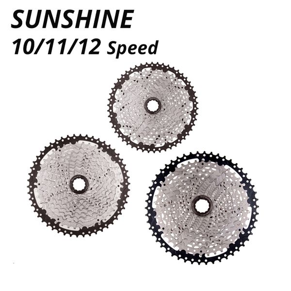 Rodas livres da bicicleta Chainwheels SUNSHINE 10 Speed Cassette 10S 11S 12S MTB Road Bike Freewheel 10V 11V 12V 36 42 50T 52T para Deore M6000 M6100 SRAM 230621