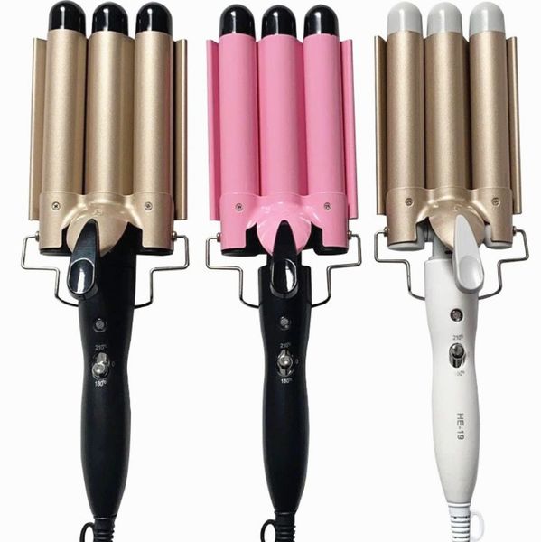 Modelador de cabelo triplo profissional para ondas perfeitas - Grande variedade de estilos - Ideal para todos os tipos de cabelo - Alta qualidade e durável - Melhor escolha para salão de beleza e uso doméstico