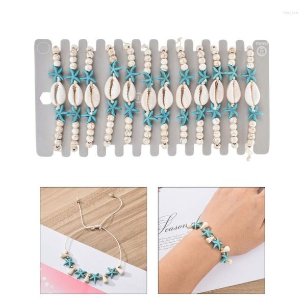 Link Armbänder 12 teile/los Böhmischen Charme Geflochtene Armband Für Frauen Kind Perle Einstellbare Seil Kette Fußkettchen Schmuck