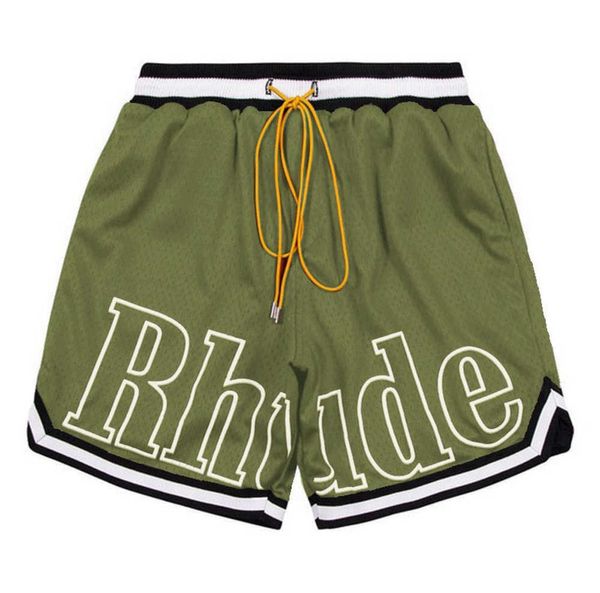 Designer-Shorts Rhude Herren Capsule Sommer Strandhose Mesh-Material atmungsaktiv Schweiß lose Fitness Basketball Herren Short Tidal Flow Design655yy