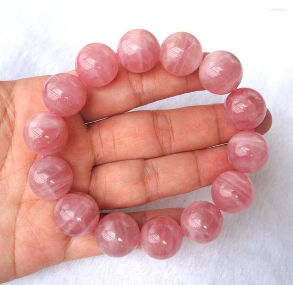 Свободные драгоценные камни натуральные мадагаскар розовый кварц 16 -миллиметровый круглые бусинки браслет женщин ювелирные изделия