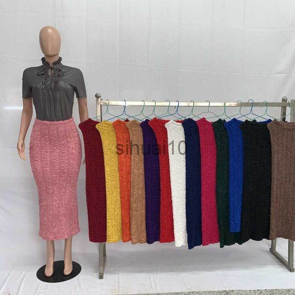 Юбки 2023 202048# Новый тип вязаной длинная мусульманская мода пастель Midi Hot Sale Skirts J230621