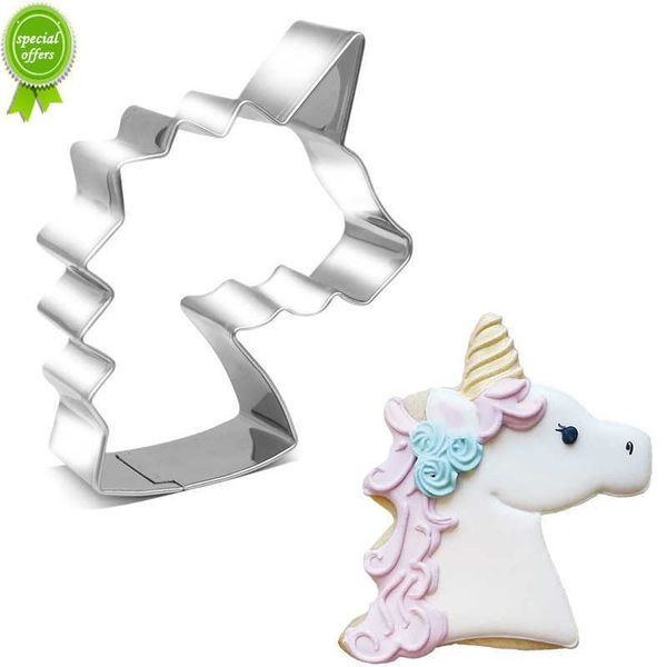 New Cartoon Cookie Cutter Form Edelstahl Fondant Kuchen Keks Schimmelpackwerkzeuge Einhorn Geburtstagsfeier Dekorationen