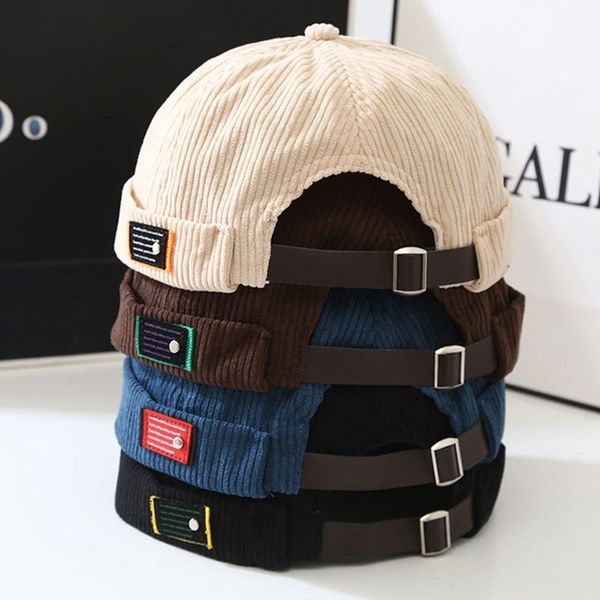 Beanieskull Caps Fashion Vintage Beanie Hats Spring осень домовладельца шляпа Streetwear Hip Hop Breimless Corduroy Docker Cap оптовые 230620