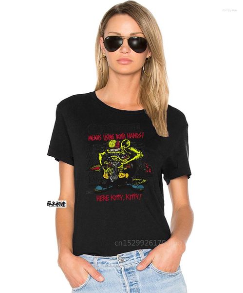 Magliette da donna Vintage 1984 Ed Roth Rat Fink Gun Control Camicia Rara Taglia S - XXL