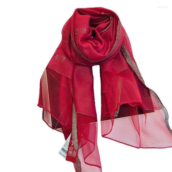 Sciarpe 2023 Plaid Vera Seta E Lana Per Le Donne Sciarpa Pashmina Foulard Lady Hijab Scialle Femminile Solido Inverno Caldo Avvolge Bufanda