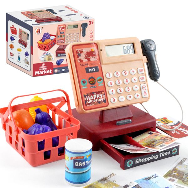 Кухни играют в еду детская головоломка играет на игрушку для игрушек моделирование игрушек супермаркет кассовый регистр электрический многофункциональный подарки родителей 230620