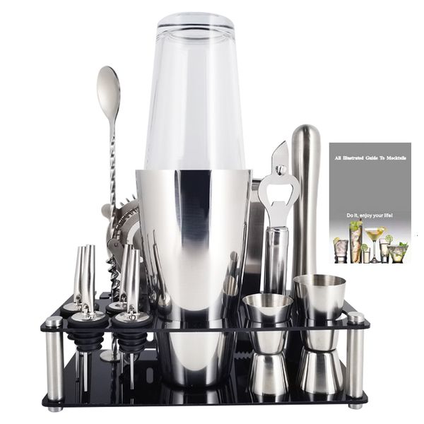 IYouNice Tisch-Weinregale, 550–750 ml, Edelstahl, Barkeeper-Werkzeug-Set, 113-teilig, Cocktail-Shaker, Getränkemixer, Barregal, Rezept 230621