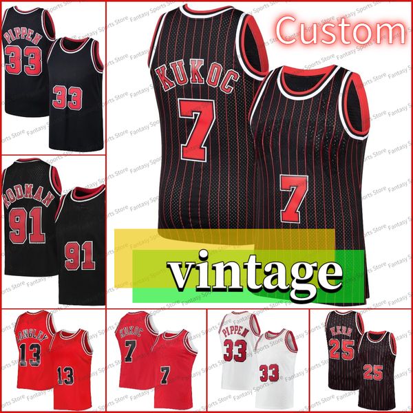 Uomo Bambini Michael Basketball Jersey Horace Grant Steve Kerr Luc Longley Toni Kukoc 33 Pippen Rodman Rose Classics Chi Red Classics Fans Regalo cucito Taglia personalizzata S-XXXL