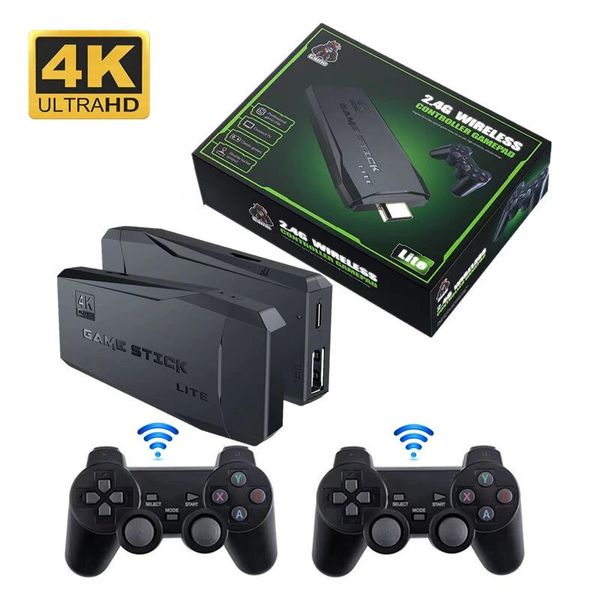 Видеоигры Sticks 4K M8 Консоль 64G Двойной беспроводной контроллер Game Stick 10000 Games 32GB Retro Games для PS1 GBA