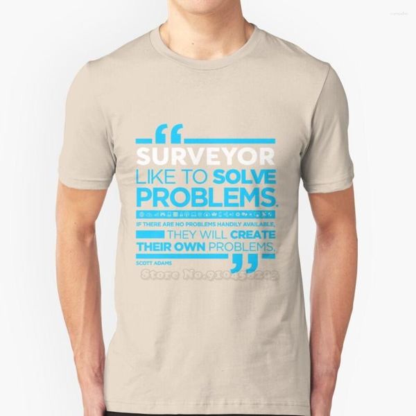 Camisetas masculinas Surveyor - Gosta de resolver problemas Camisa verão moda casual algodão gola redonda presente de aniversário presente