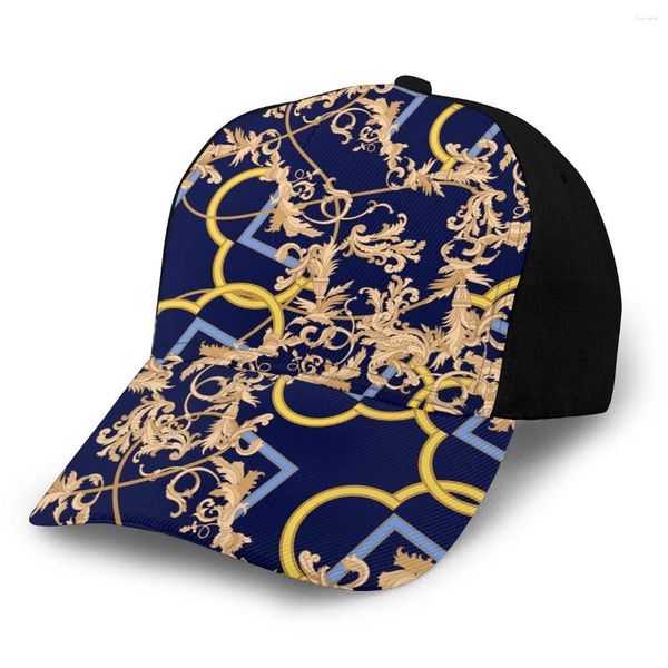 9rse Ball Caps Noisydesigns Fiore dorato Modello europeo Berretto da baseball regolabile da donna Cappello da sole da uomo casual Cappelli da esterno Drop