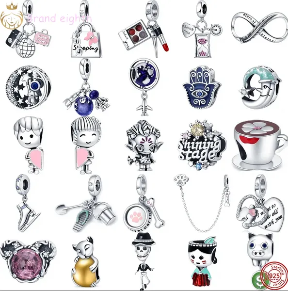 Per charms pandora perline in argento sterling Bracciale Boy Girl Space Astronaut Clessidra Shopping Bag charmes ciondoli