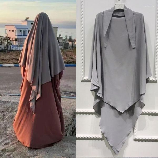 Этническая одежда Ид Рамадан Муслим Химар Исламская молитвенная одежда Женщины девочки длинная мода Хиджаб Джилбаб Главный платок Саудовский арабский турбан Никаб