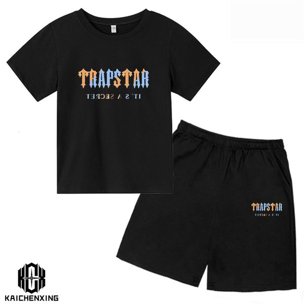 T Shirts 2023 Yaz Trapstar Tshirt Çocuklar Erkek Plaj Şortları Street Giyim Takımları Erkek Kadın Giysileri Kızlar Spor Giyim 230620