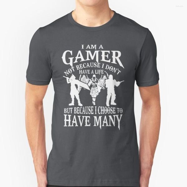 Camisetas Masculinas I Am A Gamer Camisetas Masculinas Macias e Confortáveis Tops Camisetas Camisetas Roupas para Jogos