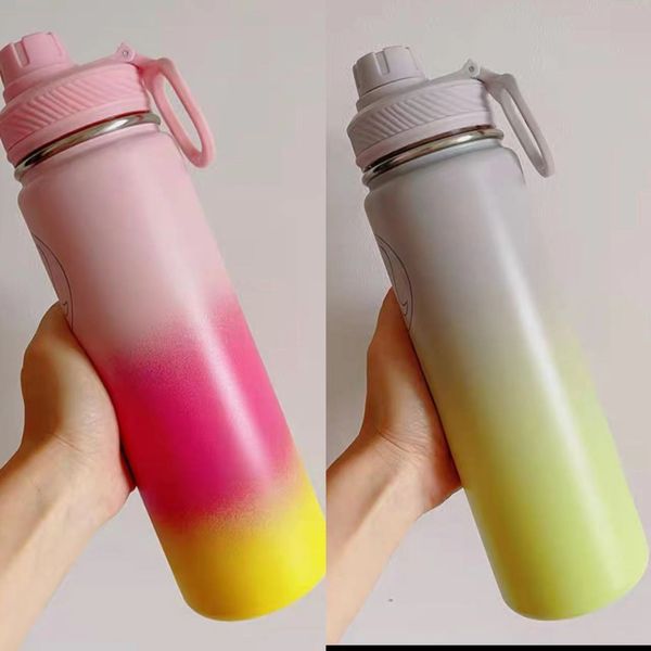 Lu spor su bardağı açık havada ağırlıklı çember yeni diğer spor malzemeleri ve açık havada hayata dönüş büyük kapasiteli 710ML yoga soğuk sıcak termos spor şişesi