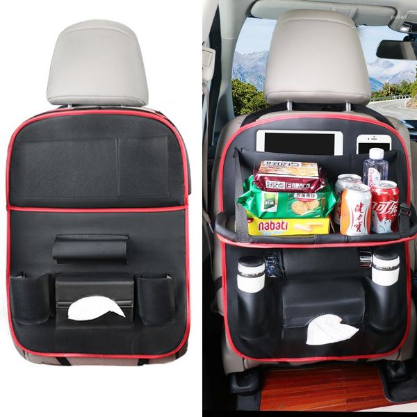 Organizzatore per auto Borsa portaoggetti per seggiolino auto Tavolo da pranzo Sedia pieghevole Schienale Contenitore tascabile in pelle PU Riordino Copertura per stivaggio