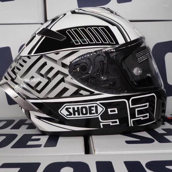 Capacetes de motocicleta rosto inteiro para corrida de motocross capacete de moto x14 93 formiga branca viseira única