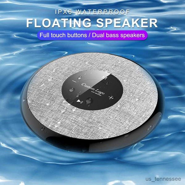 Mini alto-falantes novo alto-falante flutuante com luz LED à prova d'água IPX6 caixa de som para natação com botões de toque Mini luz para piscina R230621