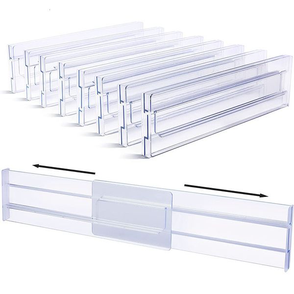 Caixas de armazenamento Caixas 24PCS Gavetas Divisores Organizadores Armário Ajustável Organizador de Roupas Gavetas Transparentes Separadores Utensílios de Cozinha 230621