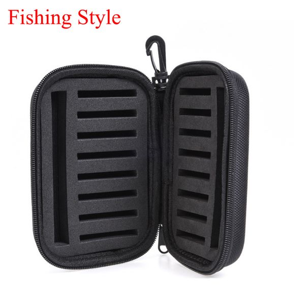 Acessórios de pesca Portabale Fly Lure Spinner Colher Bait Foam Box Trout Flies Fishook Fish Hook Hard EVA Storage Case Container Bag 230621