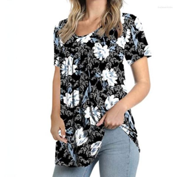 Magliette da donna Camicia oversize da donna Top casual Manica corta Stampa 3D Camicetta elastica Abbigliamento Graphic Mujer