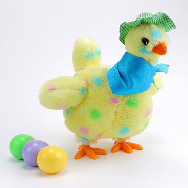 Animali di peluche ripieni Bambini Cartone animato musicale Pollo Gallina che depone le uova Giocattolo Canto Regali oscillanti Bambola 230620