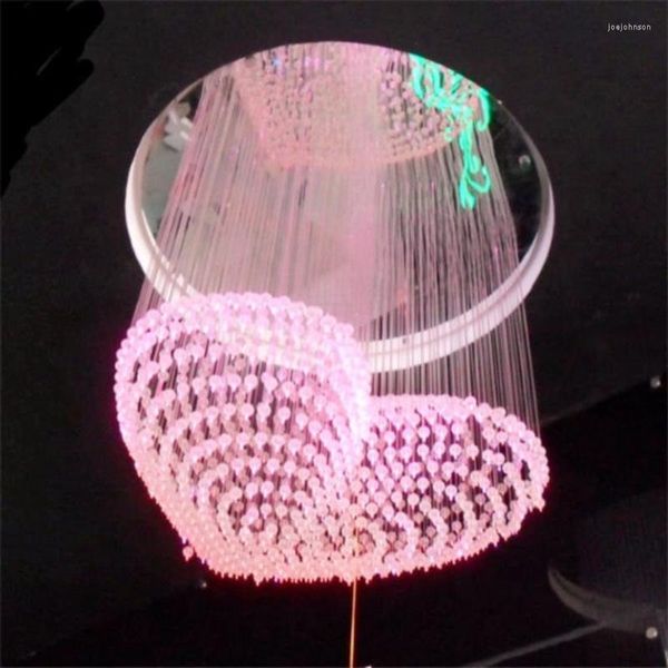 Lâmpadas pendentes LED lustre de cristal de fibra óptica para KTV/el/shopping/café/escritório da empresa