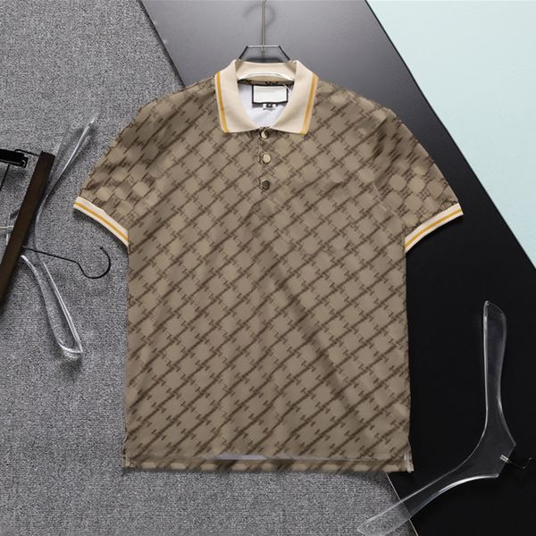 Marca de luxo masculino designer polo t-shirt verão moda respirável manga curta lapela camisas casuais 22ss M-3XL
