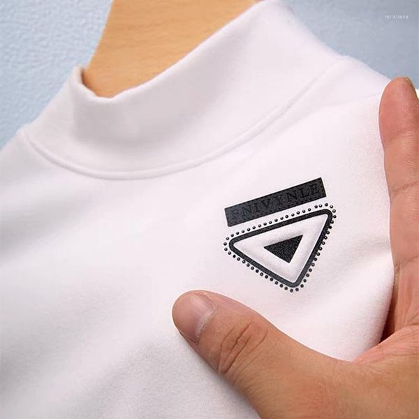 Herren-T-Shirts, hochwertiges Luxus-gesticktes langärmeliges T-Shirt für Herren, 2023 Herbst- und Wintermode, Plüsch-warmer Pullover, lässiges Oberteil