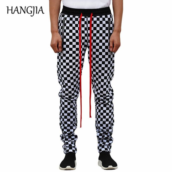 Herren Hosen Weiß Schwarz Plaid Joggers Männer Hip Hop Retro Karierten Casual Frauen Streetwear Modische Ankle Zip Sweat Männlich 230620