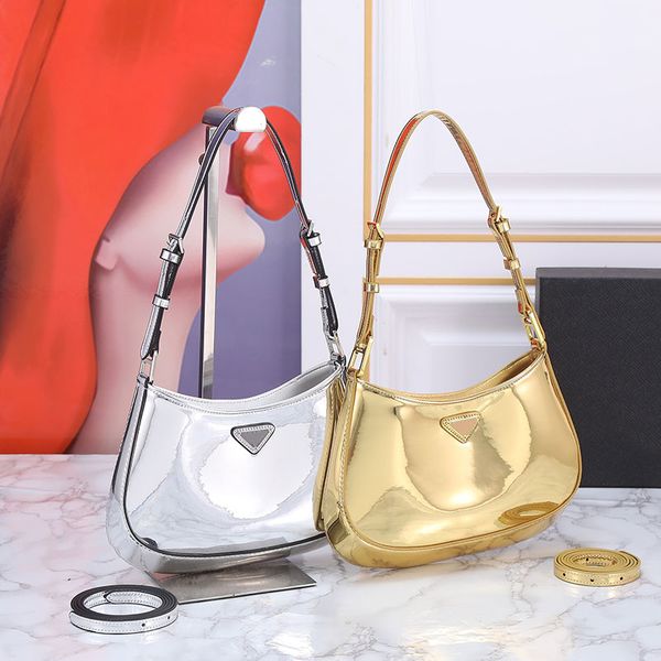 Borsa ascellare di design di lusso Borsa a tracolla da donna Borsa a tracolla in pelle brillante Borse hobo in Tutte le categorie Borsa retrò dorata Borsa portatile da donna Portafoglio di alta qualità