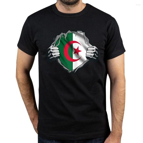 Мужские рубашки T Забавные алжирские алжирские флаг привык