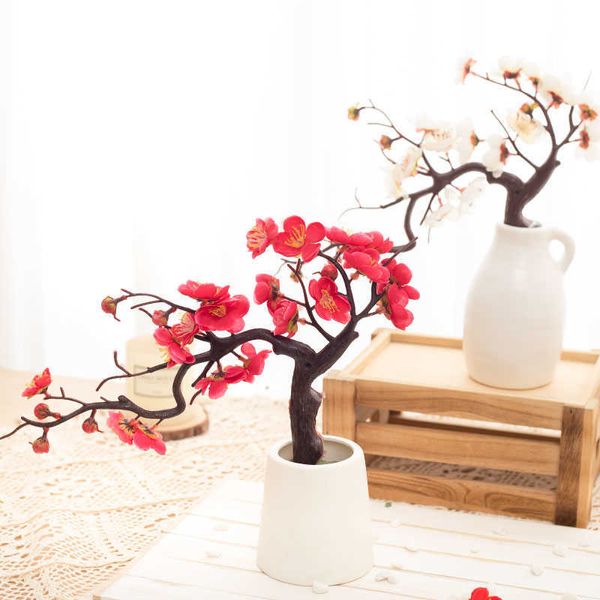 Fiori secchi Ciliegio Artificiale Inverno Prugna Fiore Seta Forniture per matrimoni Casa Soggiorno Decorazione della tavola fai da te Sakura