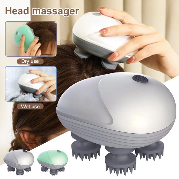 Escovas de cabelo Massageador de cabeça elétrico Massageador de couro cabeludo sem fio Massagem corporal à prova d'água Cuidados com a saúde Massagem de tecido profundo nos ombros e pescoço 230620