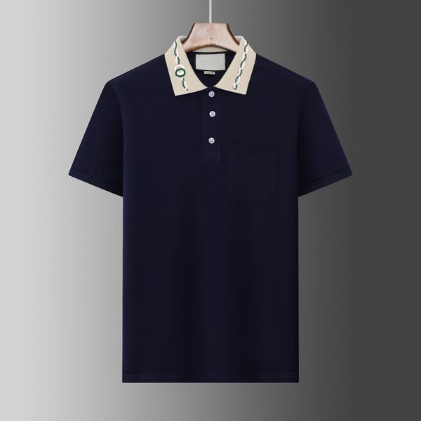 2023 Summer Designer polo Camicie da uomo colletto di lusso in bianco e nero con stampa a righe risvolto Magliette moda donna lettera stampa t-shirt maglietta casual tee