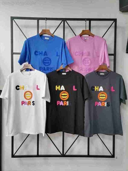 T-shirts masculinas de design Mens t shirt Summer New Designer Shirts Bordados Soltos Casual tshirt Casal Roupas Top Canal de Luxo Camisa Pólo QRG3